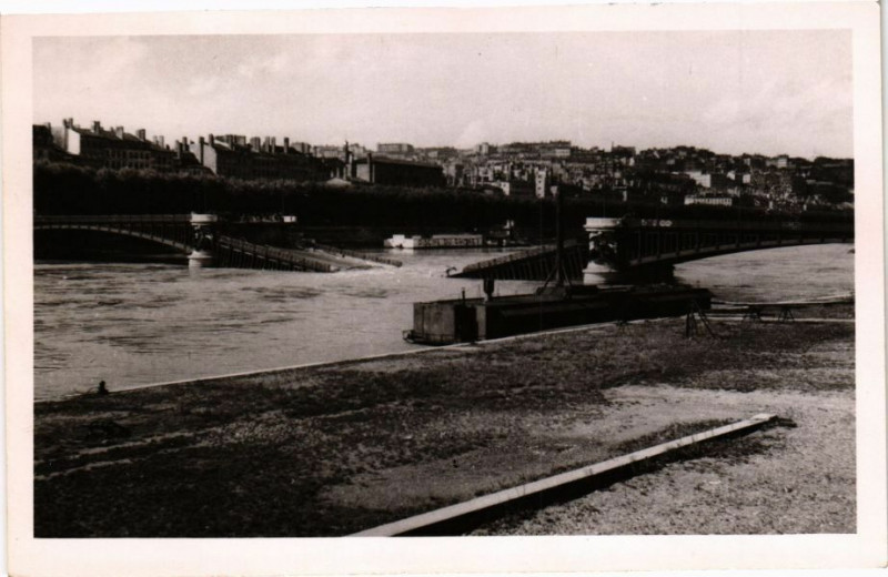 Carte postale ancienne Lyon-Pont Lafayette à Lyon