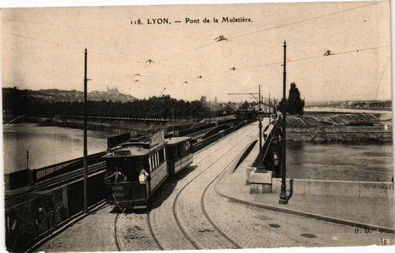 Carte postale ancienne Lyon-Pont de la Mulatiere à Lyon