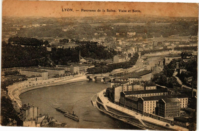 Carte postale ancienne Lyon-Panorama de la Saone-Vaise et Serin à Lyon
