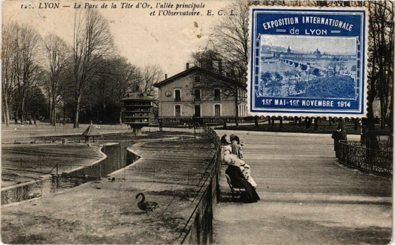 Carte postale ancienne Lyon-Le Parc de la Tete d'Or à Lyon