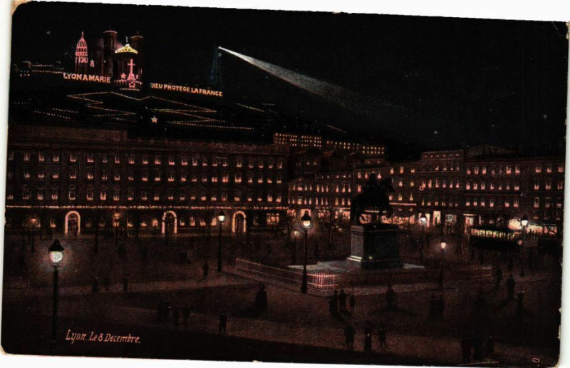 Carte postale ancienne Lyon-Le 8 Decembre à Lyon