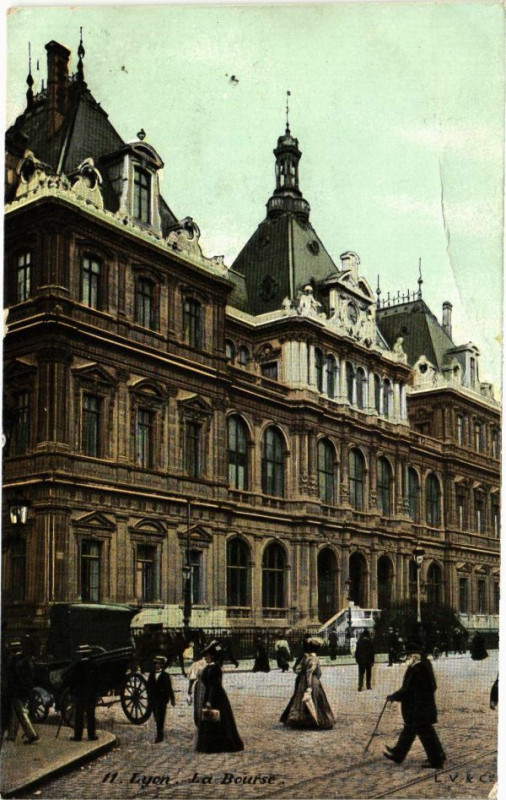 Carte postale ancienne Lyon-La Bourse à Lyon