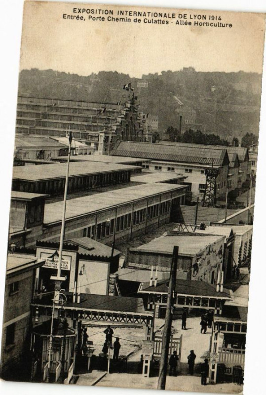 Carte postale ancienne Lyon-Entrée Porte Chemin de Culattes-Allée Horticulture à Lyon