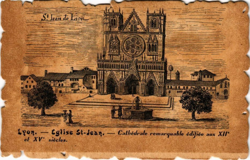 Carte postale ancienne Lyon-Eglise Saint-Jean à Lyon