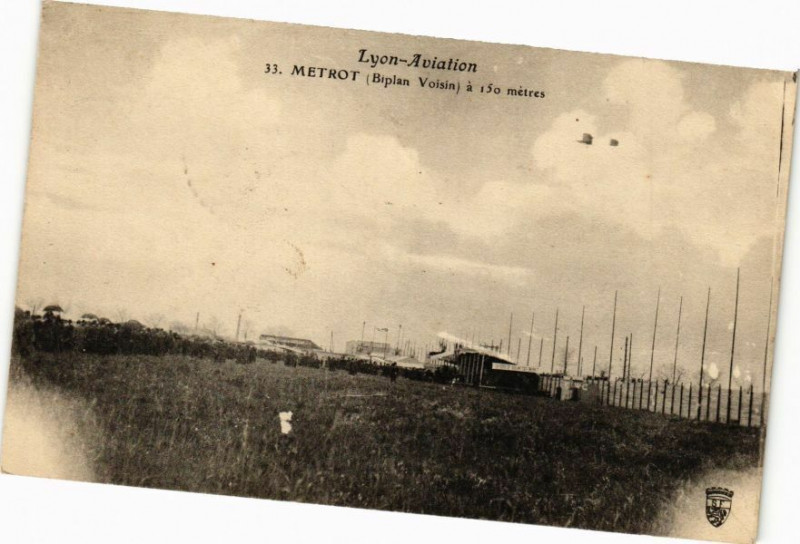 Carte postale ancienne Lyon-Aviation-Metrot à Lyon