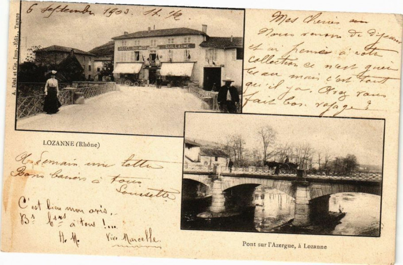Carte postale ancienne Lozanne-Pont sur l'Azergue à Lozanne