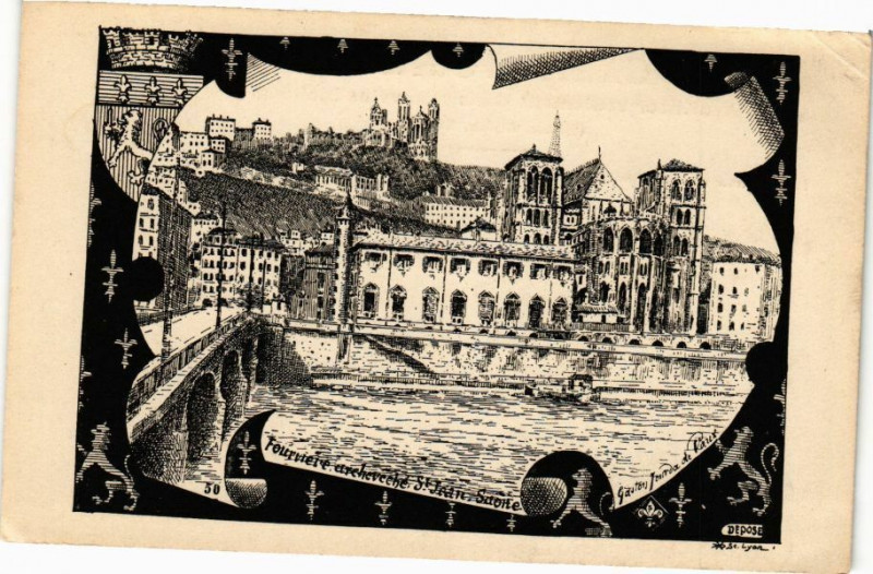 Carte postale ancienne Fourviere archaveche Saint-Jean-Saone