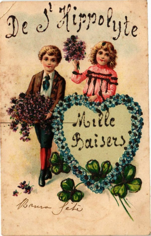 Carte postale ancienne De l'Hippolyte-Mille Baisers
