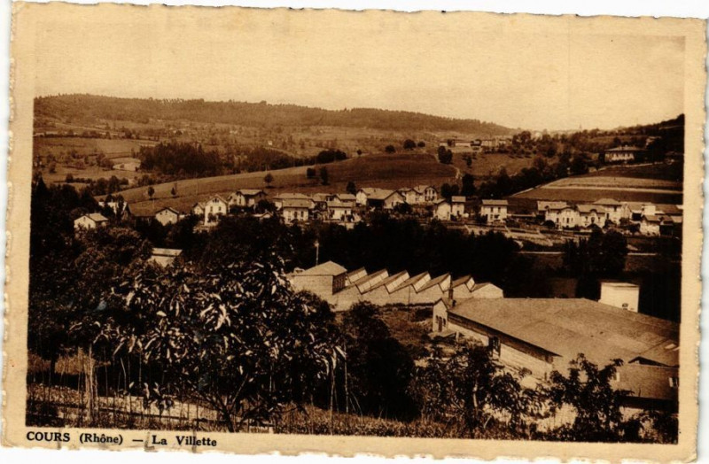 Carte postale ancienne Cours-La Villette à Cours