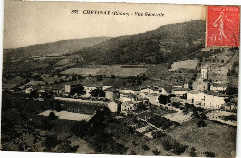 Carte postale ancienne Chevinay-Vue générale à Chevinay