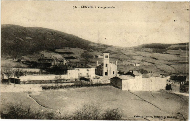 Carte postale ancienne Cenves-Vue générale à Cenves