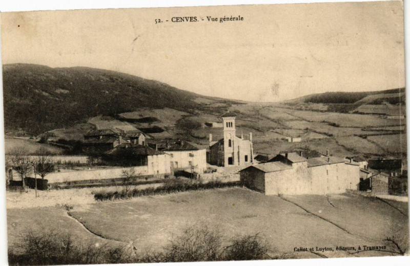 Carte postale ancienne Cenves-Vue générale à Cenves