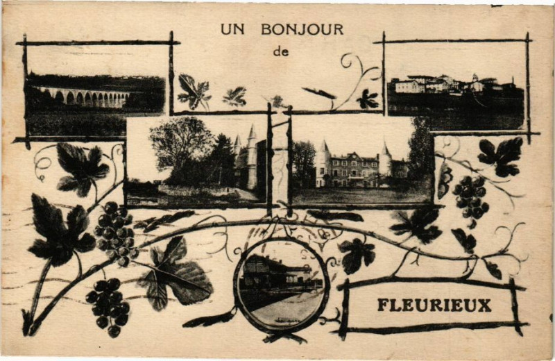 Carte postale ancienne Un Bonjour de Fleurieux à Fleurie