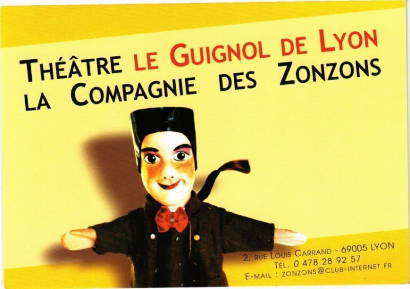 Carte postale ancienne Theatre le Guignol de Lyon-La Compagnie des Zonzons à Lyon