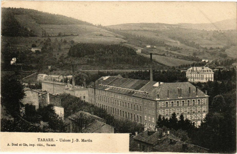 Carte postale ancienne Tarare-Usines J.B. Martin à Tarare