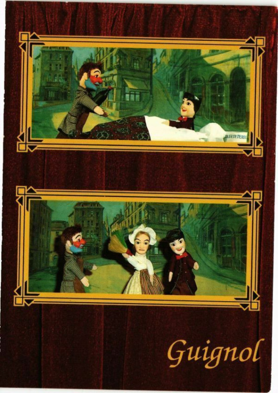 Carte postale ancienne Scene de Guignol LYONnais à Lyon