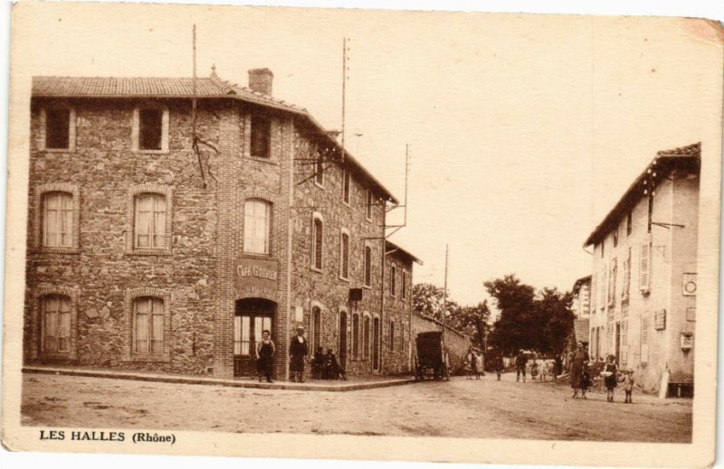 Carte postale ancienne Rhone-Les Halles aux Halles