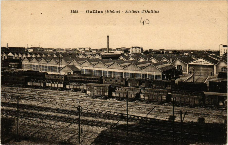 Carte postale ancienne Oullins-Ateliers d'Oullins à Oullins
