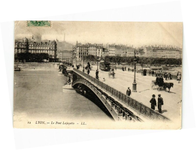 Carte postale ancienne Lyon-Le Pont Lafayette à Lyon