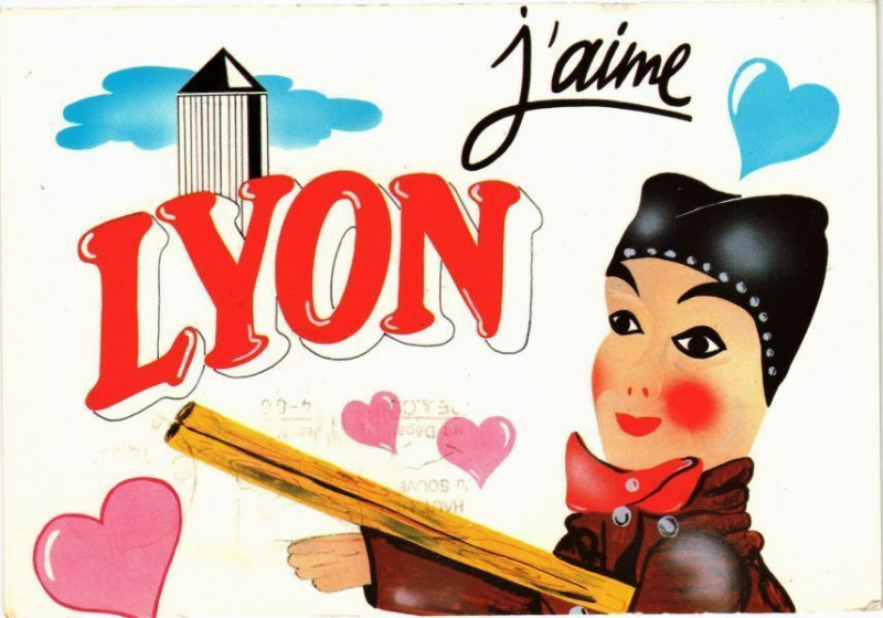 Carte postale ancienne Lyon J'Aime à Lyon