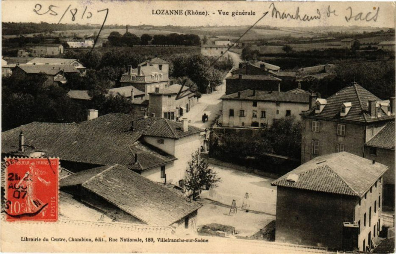 Carte postale ancienne Lozanne-Vue générale à Lozanne