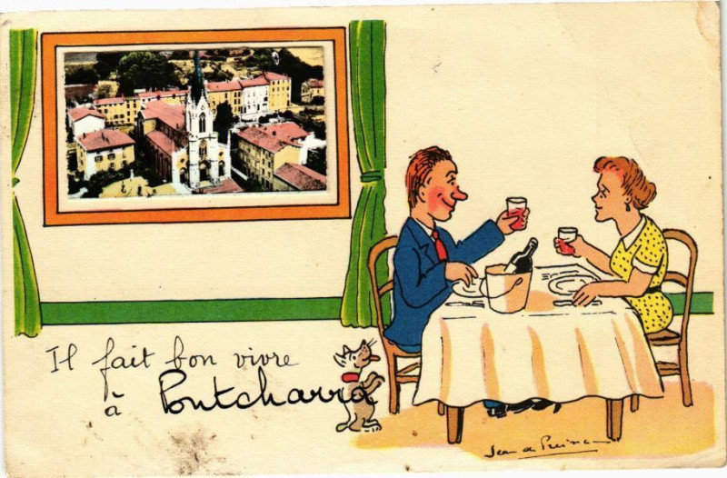 Carte postale ancienne Il fait bon vivre à Pontcharra à Pontcharra