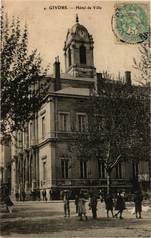 Carte postale ancienne Givors-Hotel de Ville à Givors