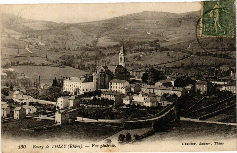 Carte postale ancienne Bourg-de-Thizy-Vue générale