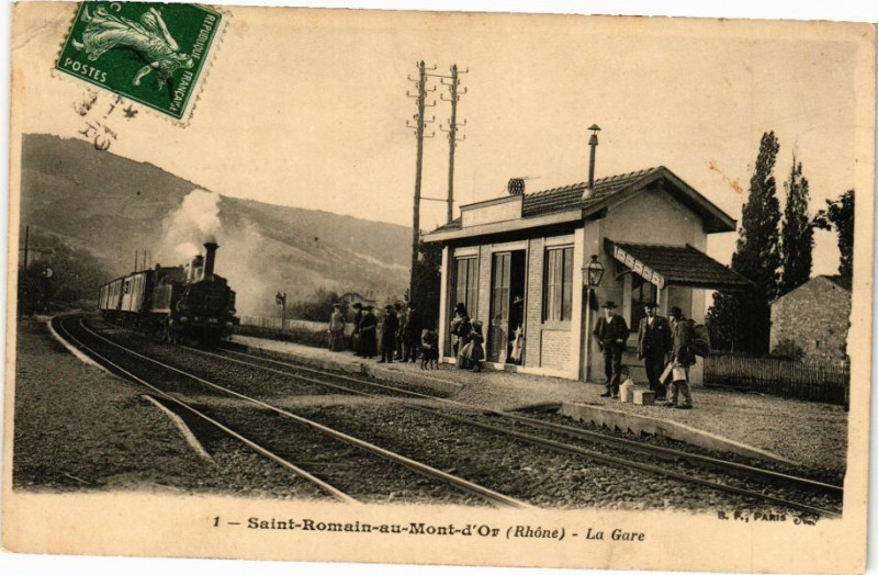 Carte postale ancienne Saint-Romain-Au-Mont-D Or - La Gare