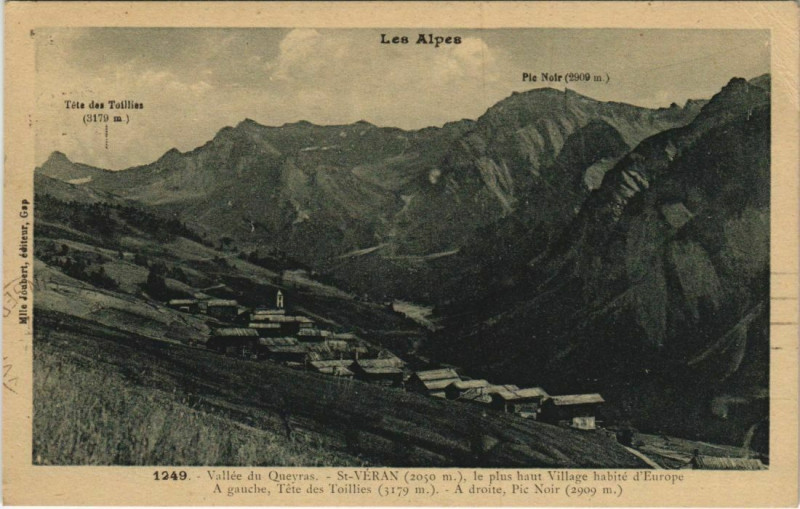 Carte postale ancienne Saint-Veran Vue Generale - Vallee du Queyras