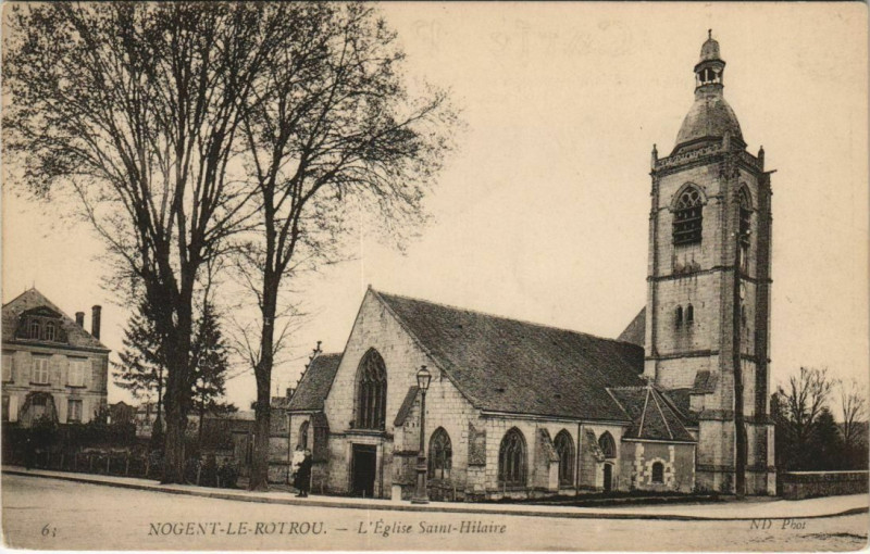 Carte postale ancienne Nogent sur Rontou Eglise Saint-Hilaire France