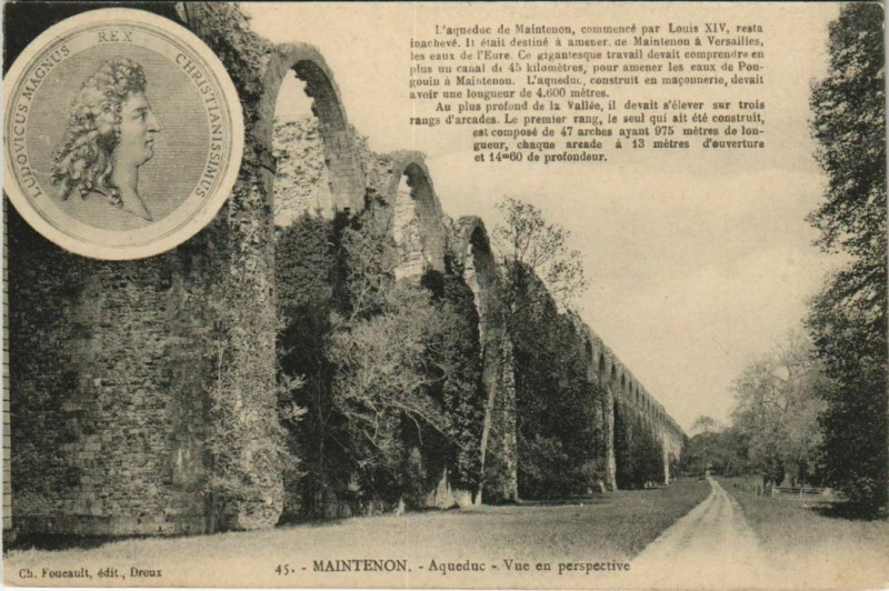 Carte postale ancienne Maintenon Aqueduc France à Maintenon