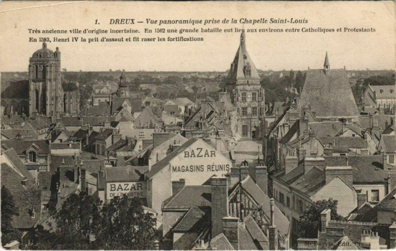 Carte postale ancienne Dreux vue panoramique France à Dreux