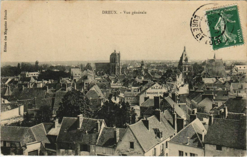 Carte postale ancienne Dreux vue generale France à Dreux