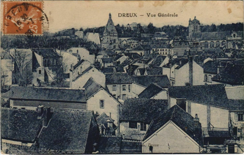 Carte postale ancienne Dreux vue generale France à Dreux