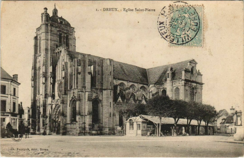 Carte postale ancienne Dreux Eglise Saint-Pierre France à Dreux