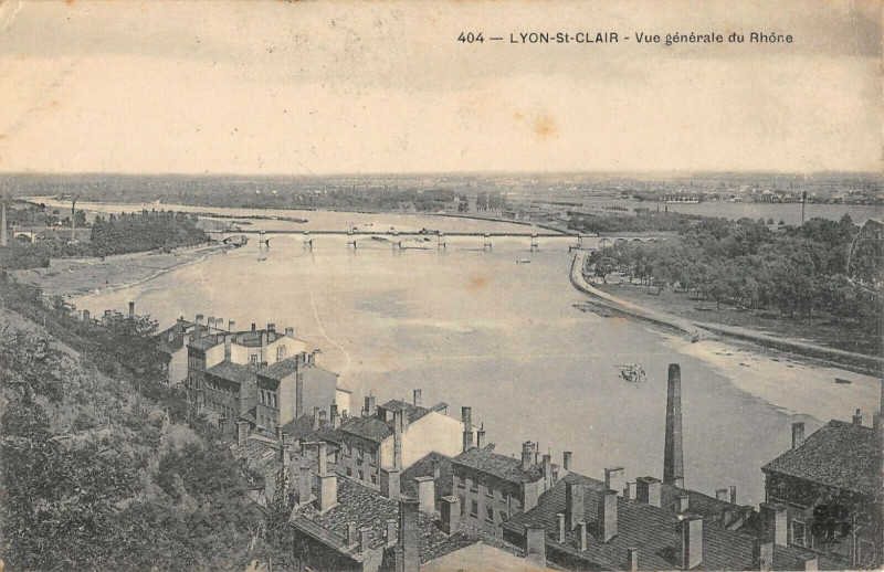 Carte postale ancienne Lyon Saint Clair Vue Generale Du Rhone à Lyon