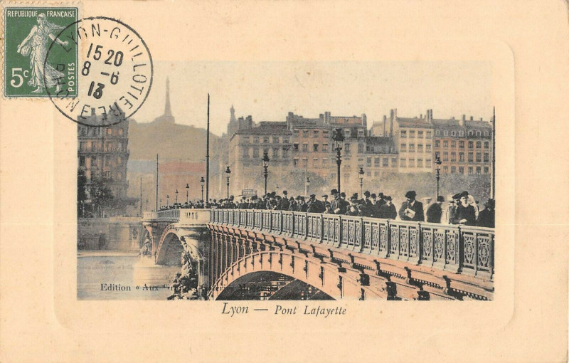 Carte postale ancienne Lyon Pont Lafayette à Lyon