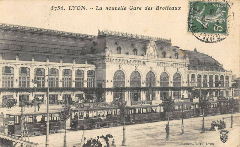 Carte postale ancienne Lyon Nouvelle Gare Des Brotteaux à Lyon