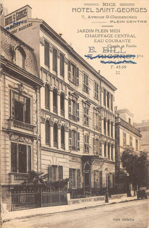 Carte postale ancienne Nice Hotel Saint Georges Avenue Clemenceau à Nice