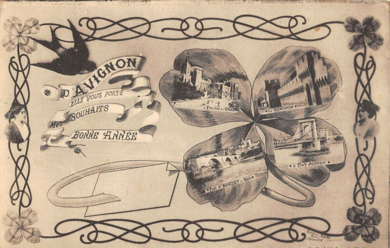 Carte postale ancienne D'Avignon Bonne Annee à Avignon