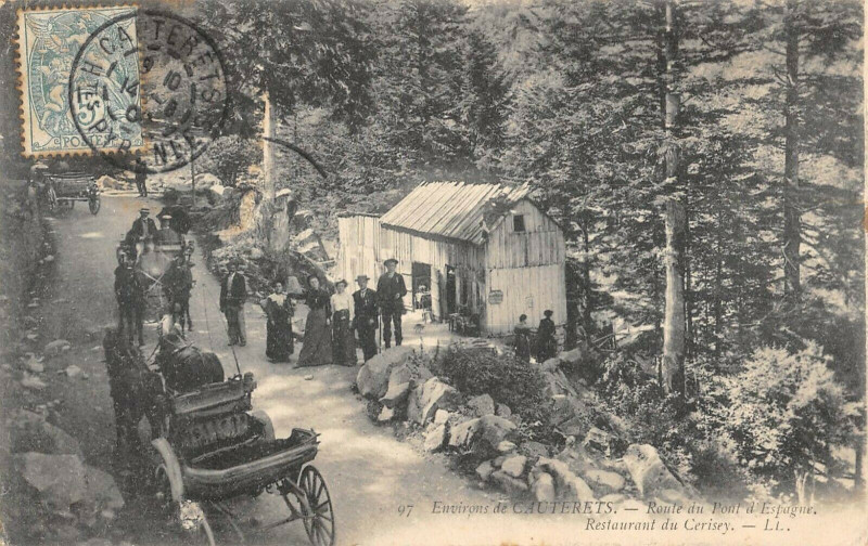 Carte postale ancienne Env.de Cauterets Route Du Pont D'Espagne Restaurant Du Cerisey à Cauterets