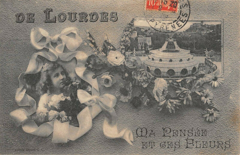 Carte postale ancienne De Lourdes Ma Pensee à Ens