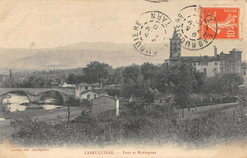 Carte postale ancienne Labruguiere Pont Et Montagne