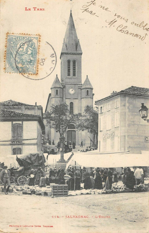 Carte postale ancienne Salvagnac Eglise à Salvagnac