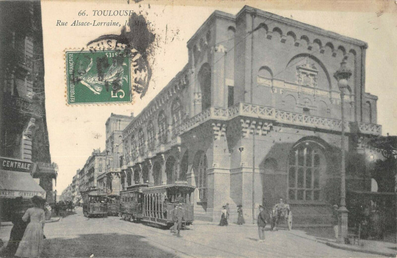 Carte postale ancienne Toulouse Rue Alsace Lorraine à Toulouse