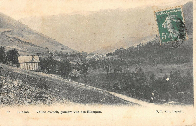 Carte postale ancienne Luchon Vallee D'Oueil Glaciers Vus Des Kiosques