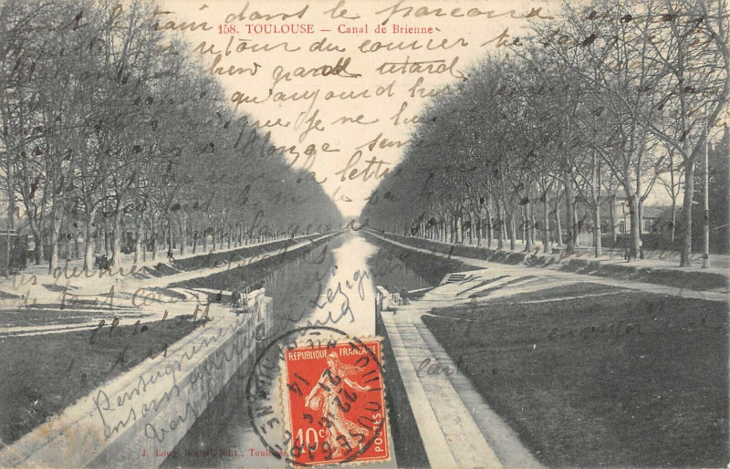 Carte postale ancienne Toulouse Canal De Brienne à Toulouse