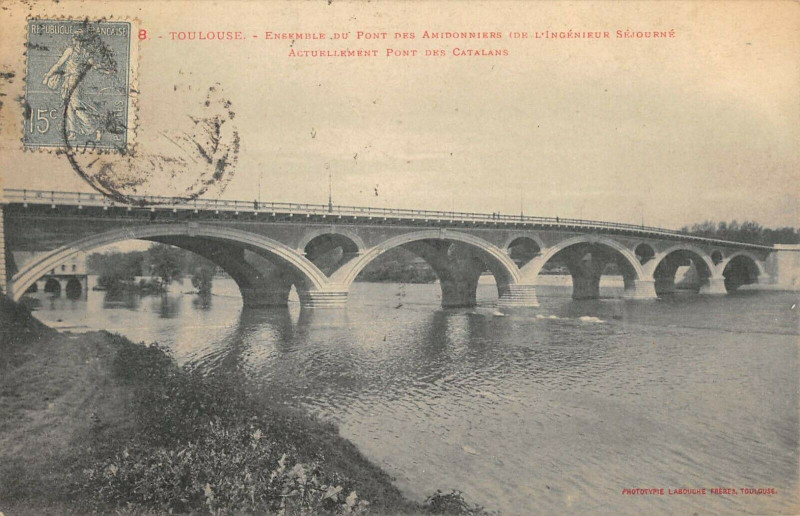 Carte postale ancienne Toulouse Ensemble Du Pont Des Amidonniers à Toulouse