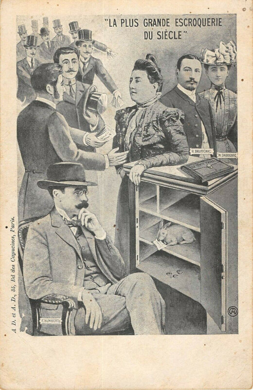 Carte postale ancienne La Plus Grand Escroquerie Du Siecle Aude Affaire Humbert Justice